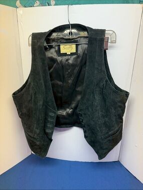 Scully Olive Green Suede Button-Front Vest